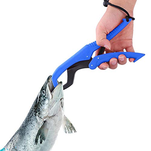 Foto von Schwimmender Fischerei Greifer Gang ABS Fisch Lippengriffzange Fisch Klammer mit Justierbarem Seil(L-Blau)