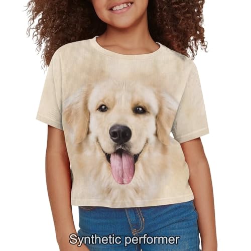 Image of 4th of July Shirt for Girls 7-8 Years US Flag Crop Tops Kids Outfit Independent Day Graphic Tee-