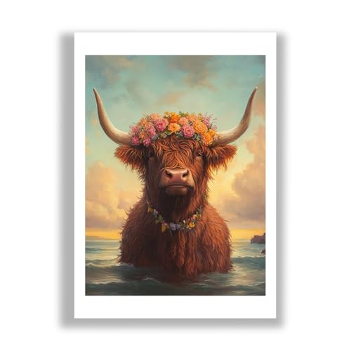 Impression d'art mat Vache des Highlands extra large Spiffing Prints pour décoration murale