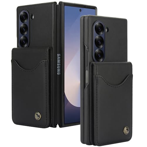 Étui Samsung Galaxy Z Fold 4 noir avec fentes carte et protection RFID intégrée