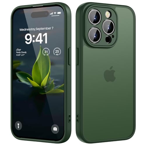 Coque iPhone 15 Pro KPPIT antichoc et translucide vert