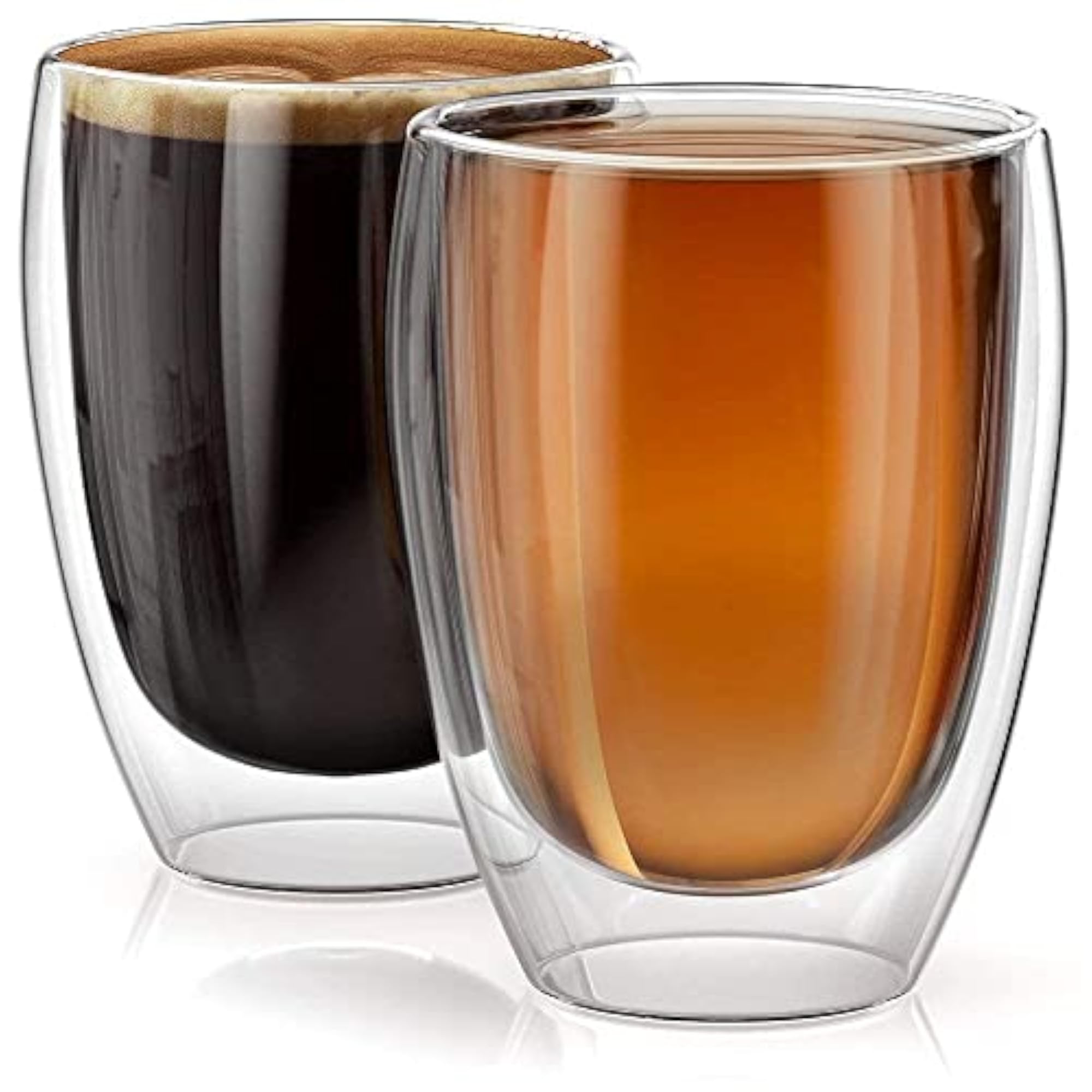 Double Wall Large Glass Coffee Mugs Set