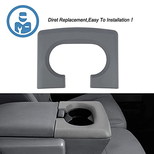 Oner  Center Console Cup Holder Replacement Pad, Bench Seat Center Console Cupholder Armrest Pad,Include 2Pcs Coasters,Compatible With 2004-2014 Ford F-150 (Grey) #TOP2