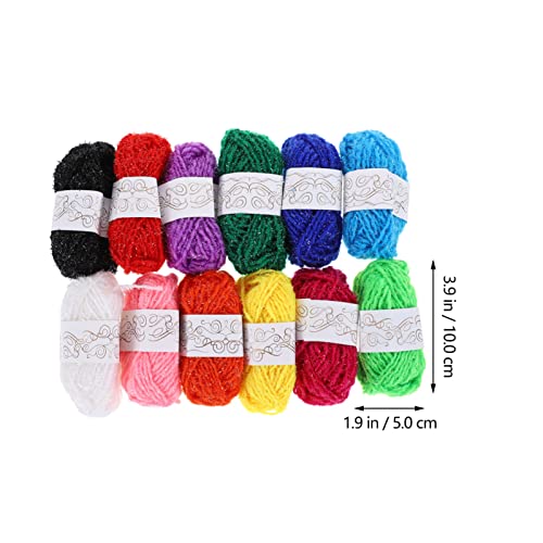 HEALLILY 12 Pcs Fios de Acrílicos Multicoloridos E Fios de Crochê Fios Coloridos para Crianças Crian