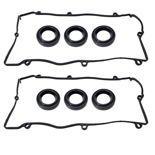 Image of HiSport Valve Cover Gasket Set - Compatible with Hyundai Santa Fe Sonata Tiburon Tucson Compatible with Kia Optima Sportage 2.7L 2003-2010 - Replace VS50641R