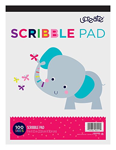 U-Create Scribble Pad, 12" X 9", 100 Sheets, 30 Lb Newsprint Paper (90511) #TOP19