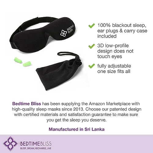Sleep Mask | Eye Mask For Sleeping Men/Women Better Than Silk Our Luxury Blackout Contoured Eye Masks Are Comfortable - This Sleeping Mask Set Includes Carry Pouch And Ear Plugs (No Scent) #TOP5