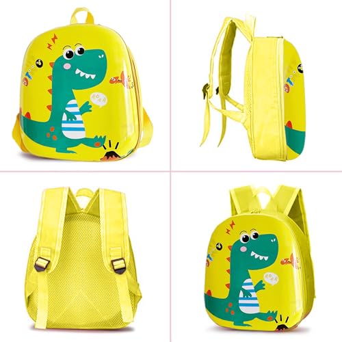Image of BabyMoon Eggshell Multipurpose Kids Backpack | Children's School Bag for Boys & Girl's | Kids Travel Backpack | Dinosaur Yellow