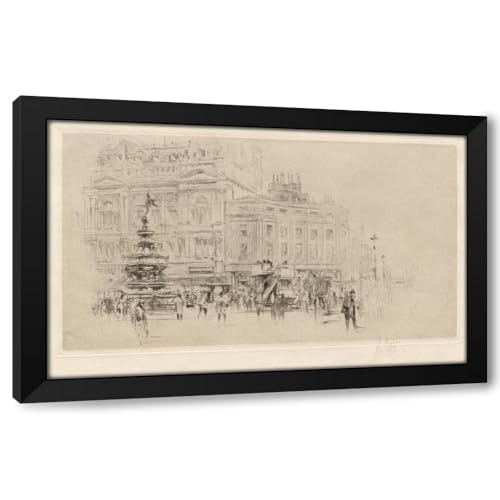 ArtDirect Picadilly Circus (1913) Custom Framed Art Print Giclee Print or Canvas Options with Various Sizes and Customization by William Walcot
