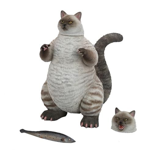 MMOS X JXK - Estatua de Catzilla para decoración del hogar, estatua de Meowzilla de poliresina duradera con detalles intrincados, escultura de Catzilla, regalo divertido de gato para los amantes de