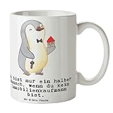 Mr. & Mrs. Panda Tasse Immobilienkaufmann Herz - Geschenk, Danke, Teebecher, Immobilienhändler, Schenken, Becher, Kaffeetasse, Immobilienmakler,