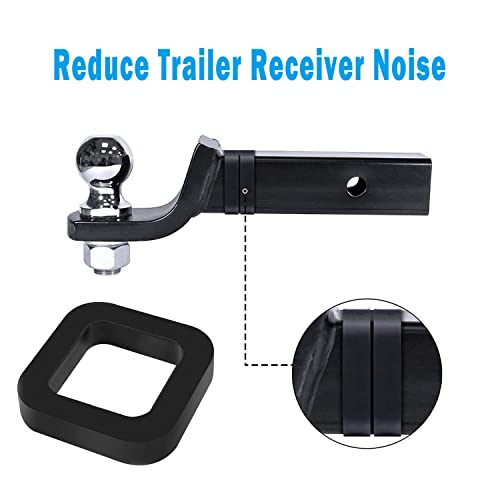 Hitch Receiver Silencer Pad 2.1In For Adjustable Ball Mounts, Reduce Rattle/Eliminate Nois/Provide Cushion Between Receivers/Tow Hitches, Fits All Kinds 2In Trailer Hitch Receiver, 3 Pack, Black #TOP3