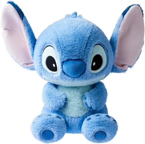 MINISO Stitch - Peluche grande de Lilo y Stitch, 50 x 44 cm, bonito peluche con orejas abatibles para niños, juguete suave para acurrucarse y jugar