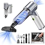 Saker Car Vacuum Cleaner 17000PA Foldable 3 in 1 Mini Handheld Vacuums Portable Cordless with Brushless Motor for Hair,Cars,Bedrooms,Offices Cleaning HL132 Silver