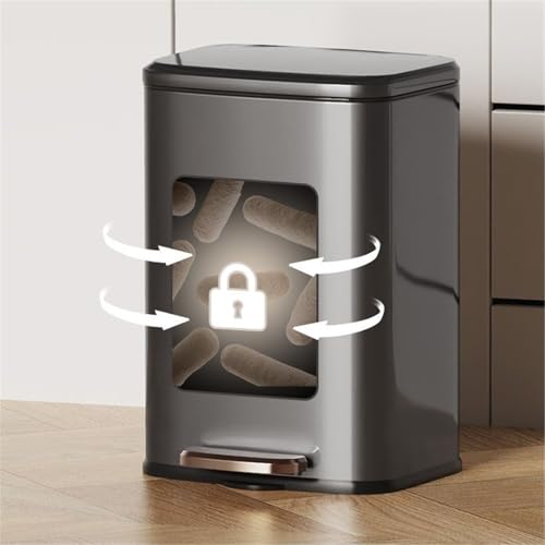 Caneca de basura 9L para reciclaje cocina acero inoxidable naranja miniatura 6