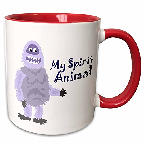 3dRose Funny Abominable Snowman is My Sprit Animal 11oz Two-Tone Red Mug