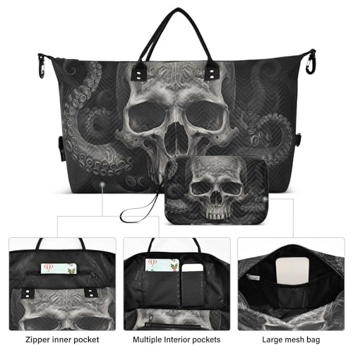 Large Travel Duffel Bag, Animal Skull Sports Tote Gym Bag, Shoulder Weekender Overnight Bag for Women Men, Carry On Luggage with Toiletry Bags2