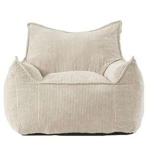 Giant Bean Bag Chair Sofa for Adults Teens, Comfy Corduroy Large Bean Bag Chairs with Armrests for Bedroom Living Room, Adult BeanBag Lazy Sofa Couch Chairs with Filler Included