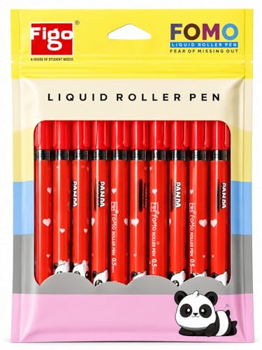 Image of Figo Panda Liquid Roller pen (Pack of 20) (Red)