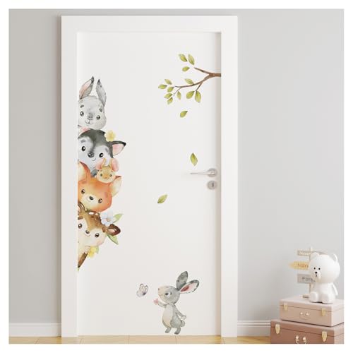 DEKO KINDERZIMMER Graz Design DK1004-7 - Autocollant mural pour chambre d'enfant, motif: animaux de la forêt