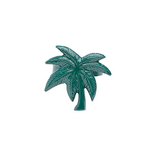 Conjunto 4 Anéis para Guardanapos de Alumínio Coqueiro Lyor Verde 4Cm