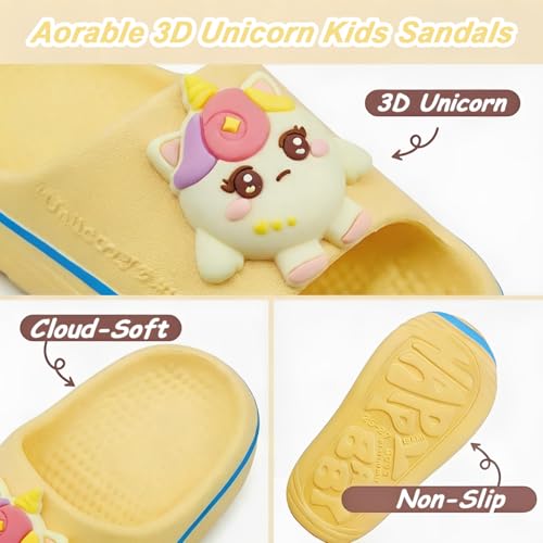 Image of Kids Cloud Slides Boys Girls Slides Non-slip Summer Beach Pool Shoes EVA Girls Everday Slip on Slide Sandals Garden Slippers Bathroom Shower Shoes