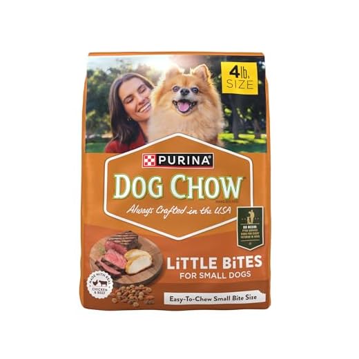 Purina Dog Chow Little Bites With Real Chicken And Beef Small Breed Dry Dog Food - (Pack of 4) 4 lb. Bags