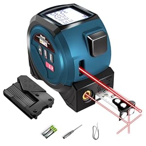 3 in 1 Laser Tape Measure, 131ft Digital Tape Teasure Laser Measuring Tool & 16ft Tape Measure Pythagorean Mode, Area, Volume, Ft/Ft+in/in/M Unit Distance Meter for Woodworker