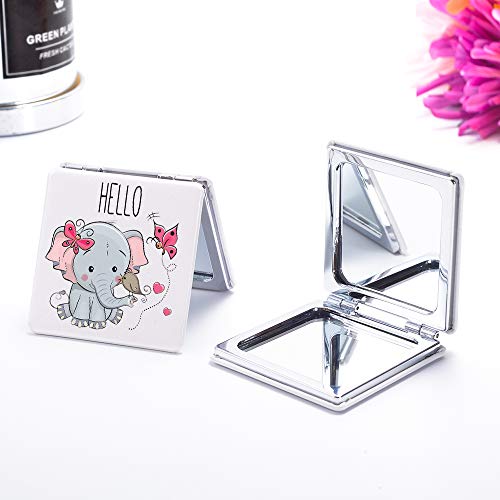 最安値 Joyland コンパクトミラー 2倍拡大鏡 手鏡 両面 ハンドミラー 折りたたみ かわいい 象の価格比較