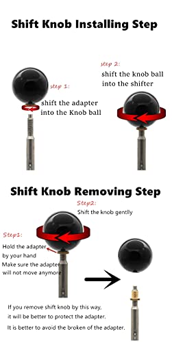 Top10 Racing 8 Ball Billiard Black Round Shift Knob Acrylic Gear Shift Knob With 3 Adapters Universal Fit For Manual Car M 8 * 1.25, M 10 * 1.25, M 10 * 1.5, M 12 * 1.25 #TOP5