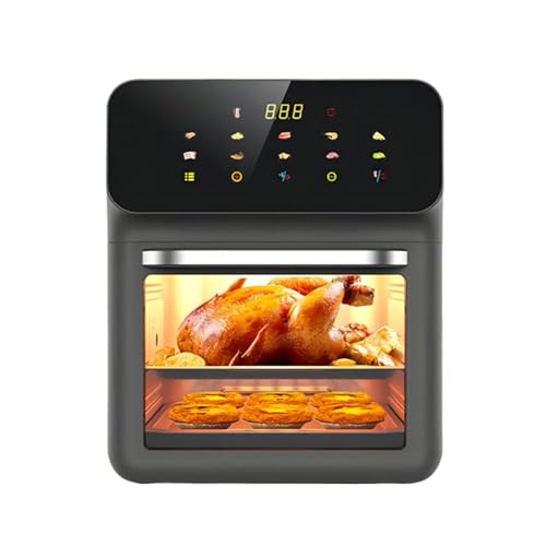 Zahoken Horno Tostador Freidora De Aire,Horno Convención Combo Freidora De Aire,15 Litros Ventana Transparente Tamaño Familiar 2 Capas Para Pizza Patatas Fritas Pollo Bistec Hogar Dormitorio - Para