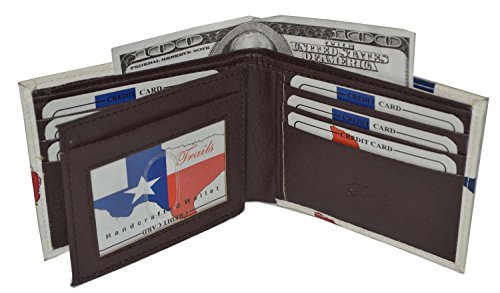 Mens Bifold Exotic Wallet Picture Texas Flag Map With Printed Gift Box #TOP4