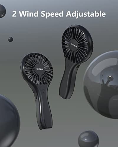 Tripole Handheld Mini Fan Battery Operated Small Personal Portable Fan Speed Adjustable Usb Rechargeable Fan For Kids Girls Women Men Home Office Indoor Outdoor Travelling, Black #TOP3