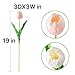 Meide Group USA 19 Inch Real Touch Latex Artificial Tulip Flowers 6 Pack Blush Pink Faux Tulips for Home Decor, Table Centerpieces, Spring Arrangements, Bouquets