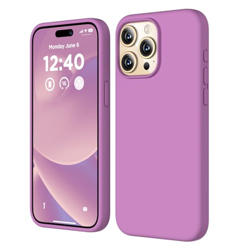 COFFKER Compatible with iPhone 15 Pro Case, Liquid Silicone Case, Full Body Shockproof Protective Cover Slim Thin Phone Case with Soft Anti-Scratch Microfiber Lining, 6.1 inch-Lilac Purple by COFFKER - Used condition - US$7.93