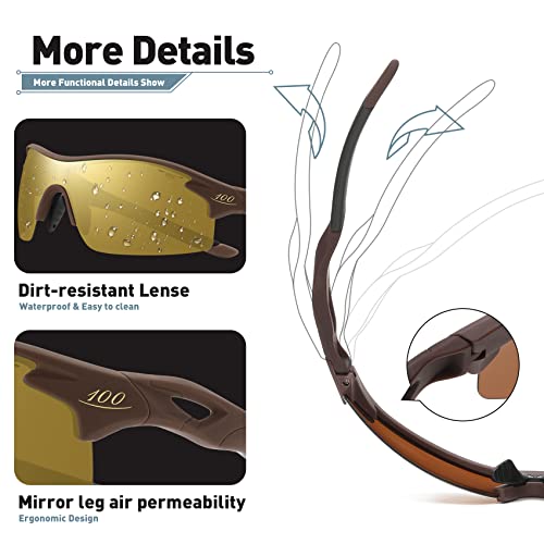 100 CLASSIC Sports Sunglasses Polarized Lens FHD UV400 Protection Durable and Flexible Ultimate Comfort for Men and Women4