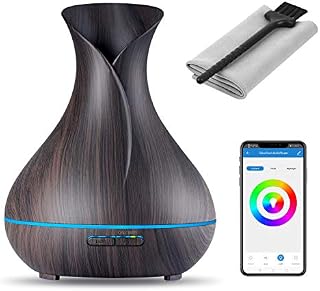 OliveTech Smart WiFi Essential Oil Diffuser,Compatible with Alexa & Google Home,App Control,400ml Dark