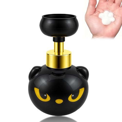 GDGJWL Cute Cat Paw Foam Soap Dispenser Black Kitty Hand Soap Pump with Paw-Shaped Foam Spooky Cat Lover Gift for Bathroom and Kitchen Home Accessories