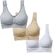 BAOMOSI Women's Freedom Seamless Wireless Sports Bra with Removable Pads Underwear Pack of 3 or 4