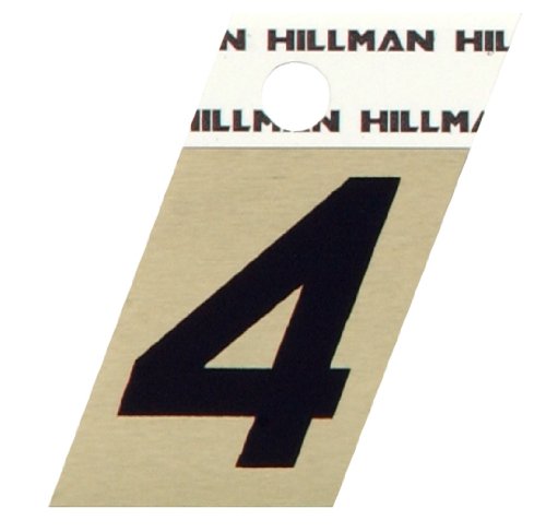The Hillman Group 840482 Number 4 1-1/2-Inch Black And Gold Aluminum Angle Cut #TOP26