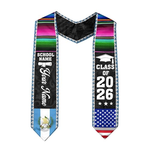 Guatemalan Graduation Sash, Guatemala Graduation Stole Custom, Guatemalan American Flag Sash 2026 10