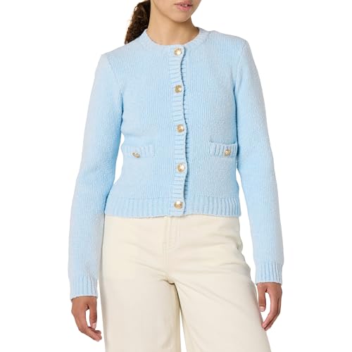 Image of The Drop Womens Janice Gold Button Fitted Sweater Cardigan
