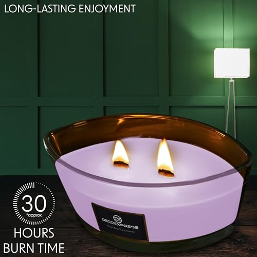 DECO EXPRESS Scented Candles, Double Wick Crackle Candles, Long 50 Hours Burn Time, Calming & Cosy Home Decor, Birthday - Image 4