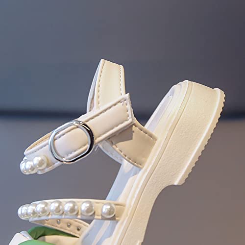 Girls Dress Shoes Cute Girls' Pearl Sandals Ballerina With Satin Ankle Tie For Wedding Kids Arch Support Sandals4