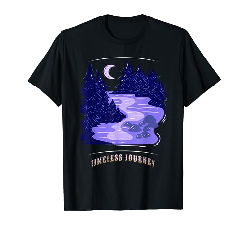 Timeless Journey Cool Retro Moon River Designs Presente Camiseta