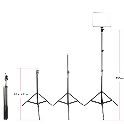 Viltrox Vl-200T 3 Packs Ultra Thin Dimmable Bi-Color Led Video Light Panel Lighting Kit Includes: 3300K-5600K Cri 95 Led Light Panel With Hot Shoe Adapter/Light Stand/Remote Controller And Ac Adapter #TOP5