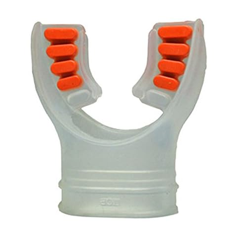 GetWetStore Silicone Mouthpiece w/Color Tab Replacement Scuba Regulator Comfort Fit Mouth Piece (Clear/Orange) Cover