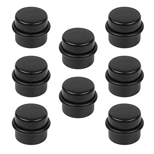 8 Un. TOPE Puerta madera lacada negro 37x32MM con Adhesivo para suelo