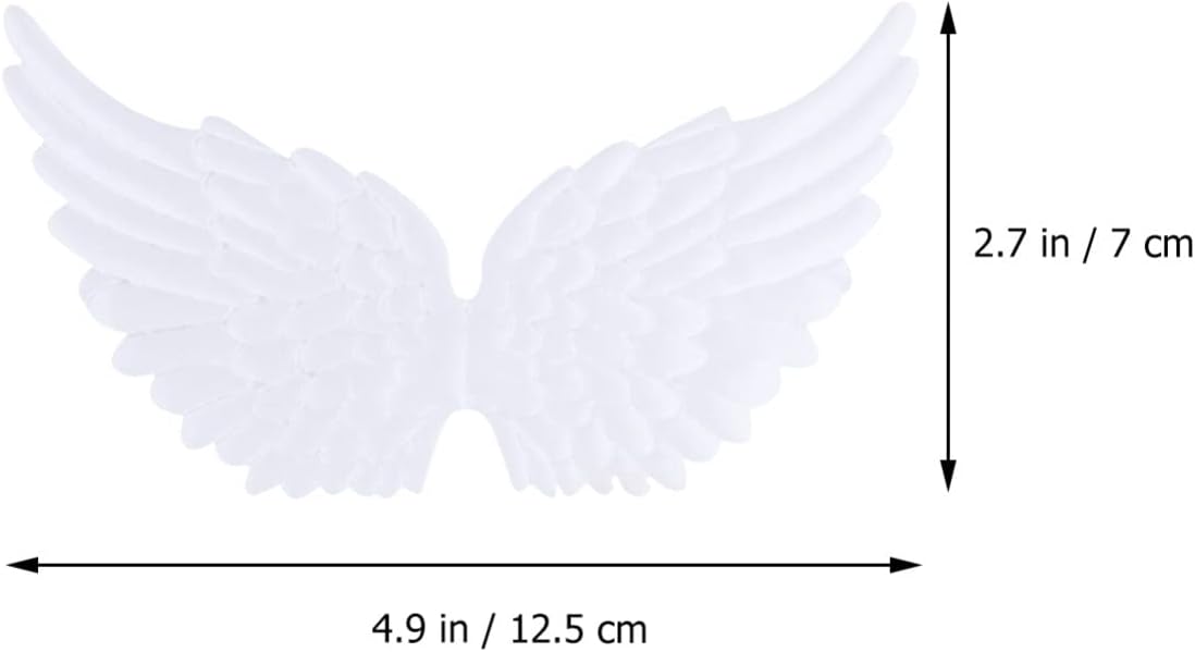 12pcs Wing Iron on Patches Angel Wing Shape Embroidered Appliques White Sew On Patch for Clothes Jeans DIY Craft Decoration
