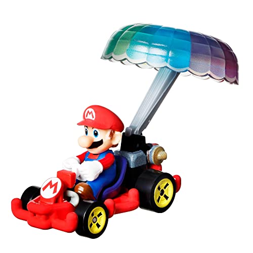Hot Wheels Mario Kart Mario Pip Frame Parachute Car miniatura 1